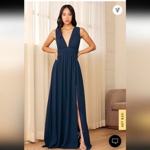 NWT/ LULUS/ Heavenly Hues Navy Blue Maxi Dress / SIZE: XL
